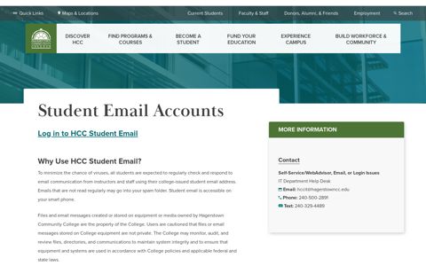Student Email Accounts | Hagerstown Community College