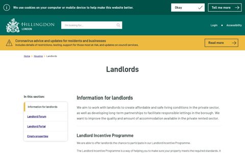 Information for landlords - Hillingdon Council