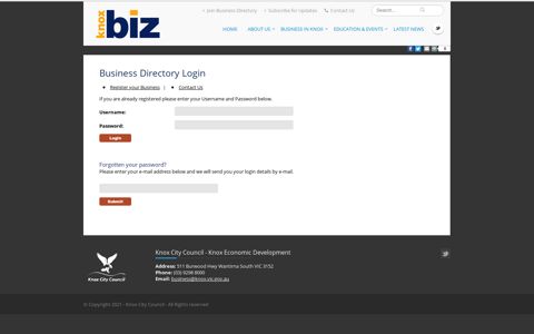 Business Directory Login - KnoxBiz