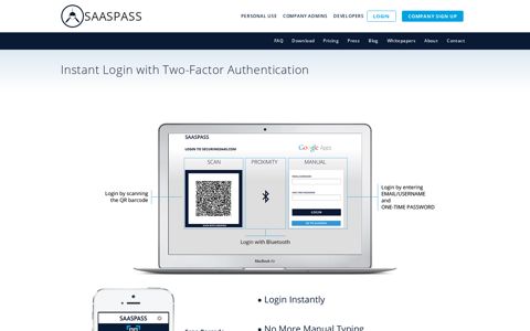 Instant Login - Two-factor Authentication | SAASPASS