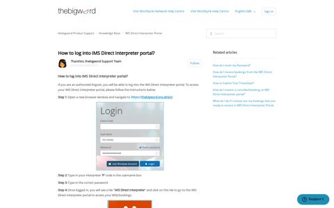 How to log into IMS Direct Interpreter portal? – thebigword ...