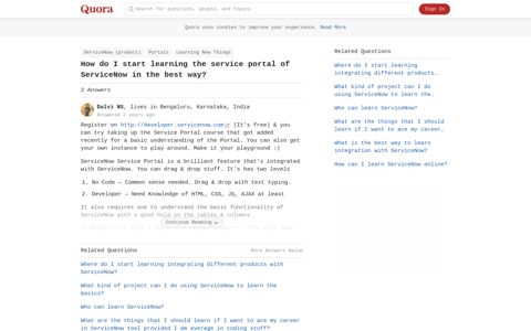 How to start learning the service portal of ServiceNow in the ...