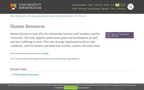 Human Resources - University of Birmingham