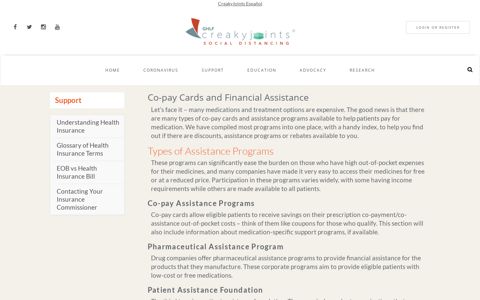 Co-pay Cards and Financial Assistance for Arthritis Patients ...