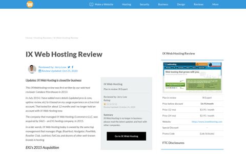 IX Web Hosting Review - Alert: Closed for Business, Learn More