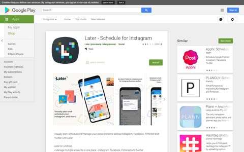 Later - Schedule for Instagram - Apps on Google Play