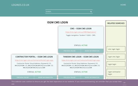 isgm cms login - General Information about Login - Logines.co.uk