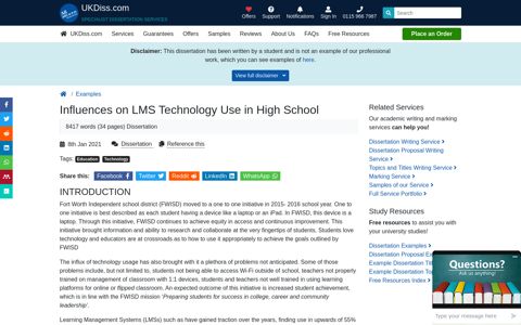 Influences on LMS Technology Use in High School