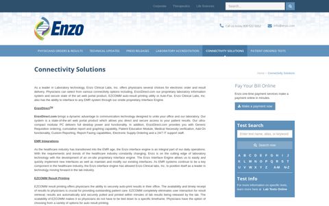 Connectivity Solutions | Enzo Clinical Labs