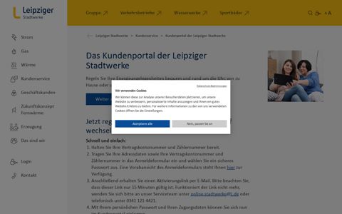 Kundenportal der Leipziger Stadtwerke - Leipziger Gruppe