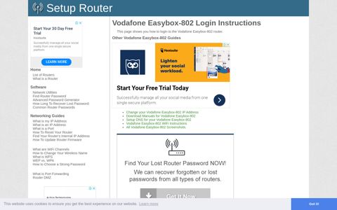 How to Login to the Vodafone Easybox-802 - SetupRouter