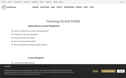 Training Portal FAQS | Australia - Hillsong Church