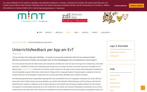 Unterrichtsfeedback per App am EvT