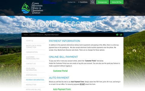 Green Mountain -> Customer Resources -> Payment Information