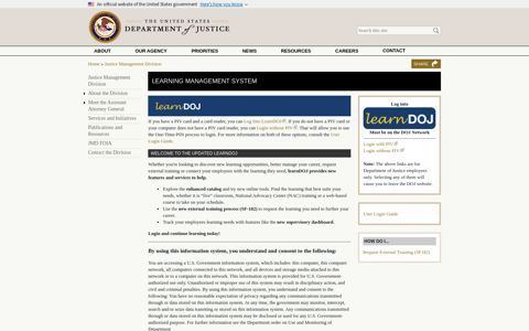 Learning Management System | JMD | Department of Justice