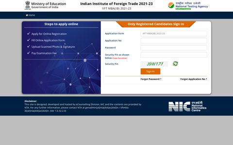 indian institute of foreign trade - Testservices.nic.in