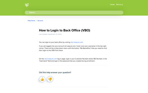 How to Login to Back Office (VBO) - PURE Bot FAQs