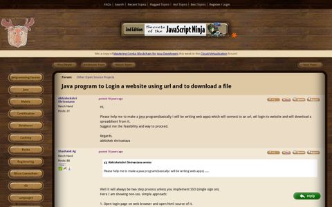 Java program to Login a website using url and to download a ...
