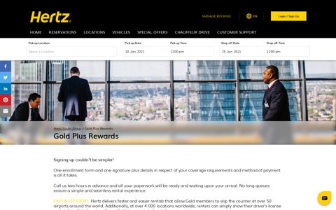 Gold Plus Rewards | VIP Car Rental | Hertz Car Hire