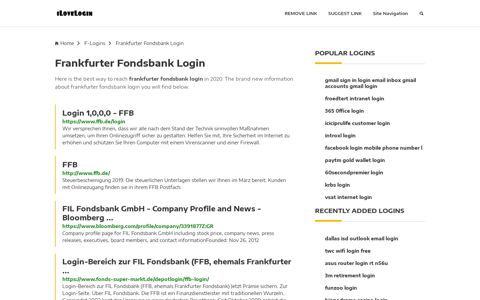 Frankfurter Fondsbank Login ❤️ One Click Access - iLoveLogin