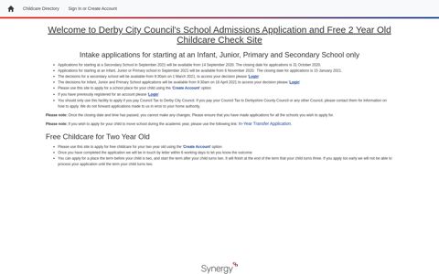 Parent Portal: Home - Derby City Council