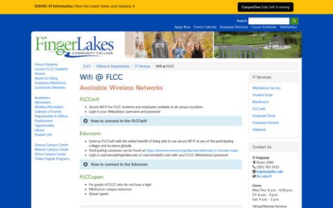 Wifi @ FLCC | Finger Lakes Community College