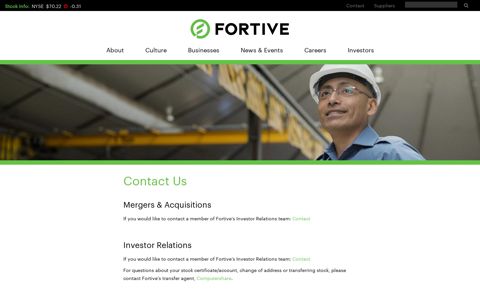 Fortive Contact Us | Fortive
