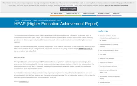 HEAR (Higher Education Achievement Report) – Nescot ...