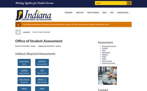Office of Student Assessment | IDOE - Indiana Department of ...