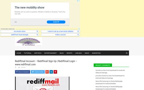 Rediffmail Account - Rediffmail Sign Up | Rediffmail Login ...