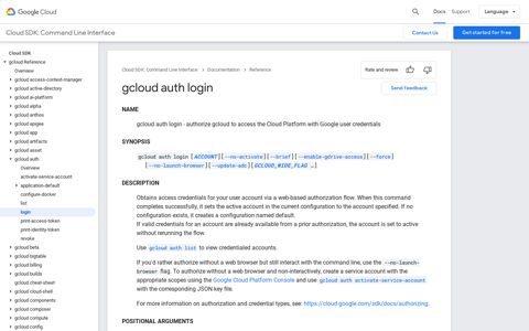 gcloud auth login | Cloud SDK Documentation | Google Cloud