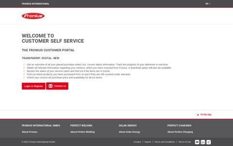 Self Service Portal - Fronius International