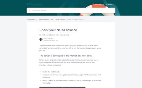 Check your Nauta balance | Help Center and FAQs - Fonoma