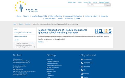 6 open PhD positions at HELIOS international graduate ...