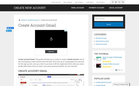 Create Account Gmail | Create New Account