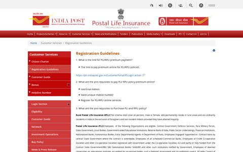 Registration Guidelines : Postal Life Insurance , Goverment of ...