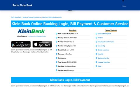 Klein Bank Online Banking Login – Rolfe State Bank