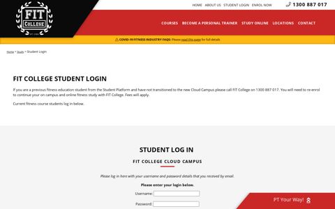 FIT College Fitness Education Student Login, Fitness Courses