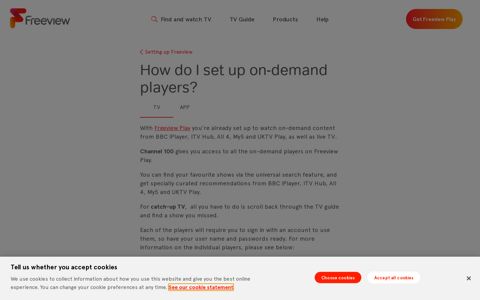 How do I set up on-demand players? | Freeview