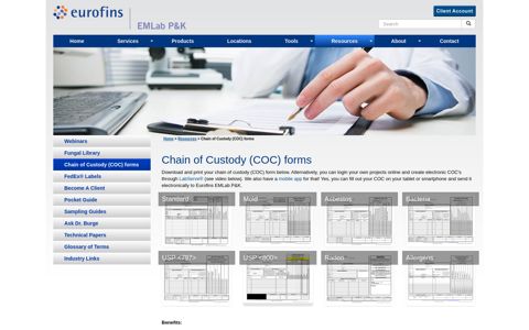 Chain of Custody (COC) forms - EMLab P&K