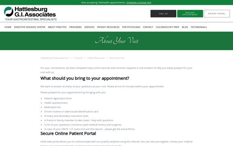 Secure Online Patient Portal - Hattiesburg GI Associates PLLC