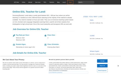 Online ESL Teacher - Landi - Reviews - Requirements ...