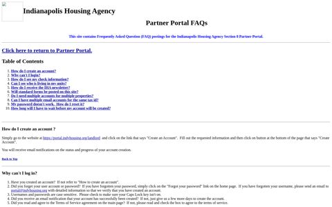 IHA Partner Portal FAQs - IHA Portal Landing Page