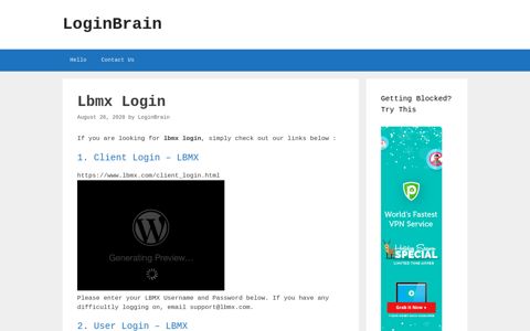 Lbmx - Client Login - Lbmx - LoginBrain