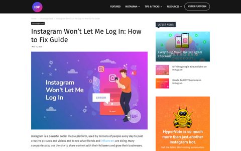 Instagram Won't Let Me Log In: How to Fix Guide | IBF Blog