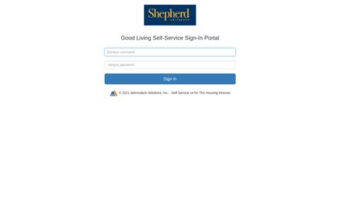 Shepherd Housing Self-Service Sign-In Portal