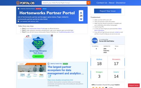 Hortonworks Partner Portal