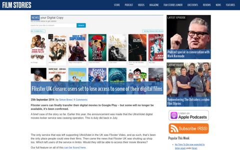 Flixster UK closure: users set to lose access to some of their ...