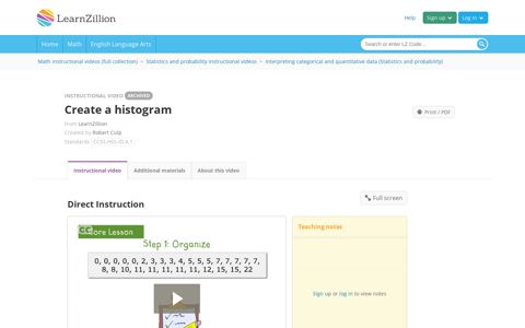 Create a histogram | LearnZillion