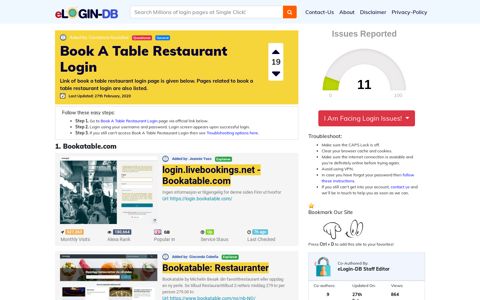 Book A Table Restaurant Login